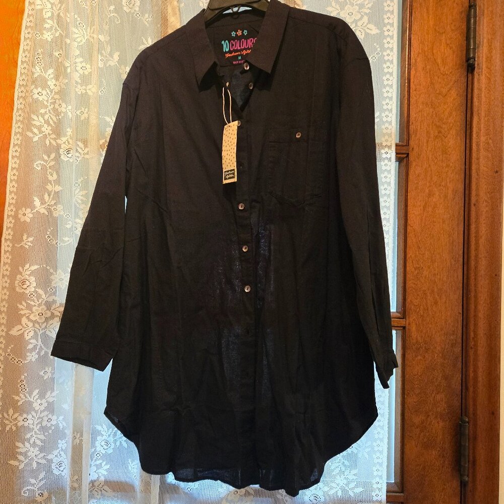 Gudrun Sjoden 10 Colors Black Woven Hi Shirt. NWT. Medium. $55